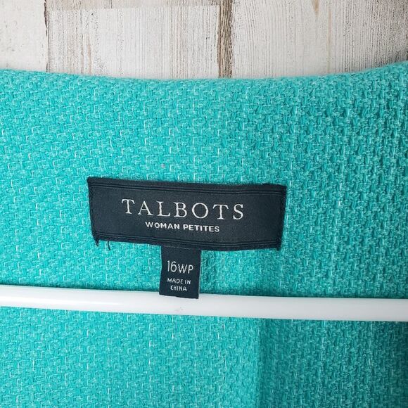 Talbots Blazer Jacket Aqua Blue Size 16 wp - Picture 3 of 9